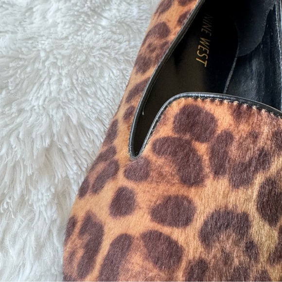 Nine West Haydyn Calf Hair Leopard Loafer Flats 7M - Picture 3 of 12